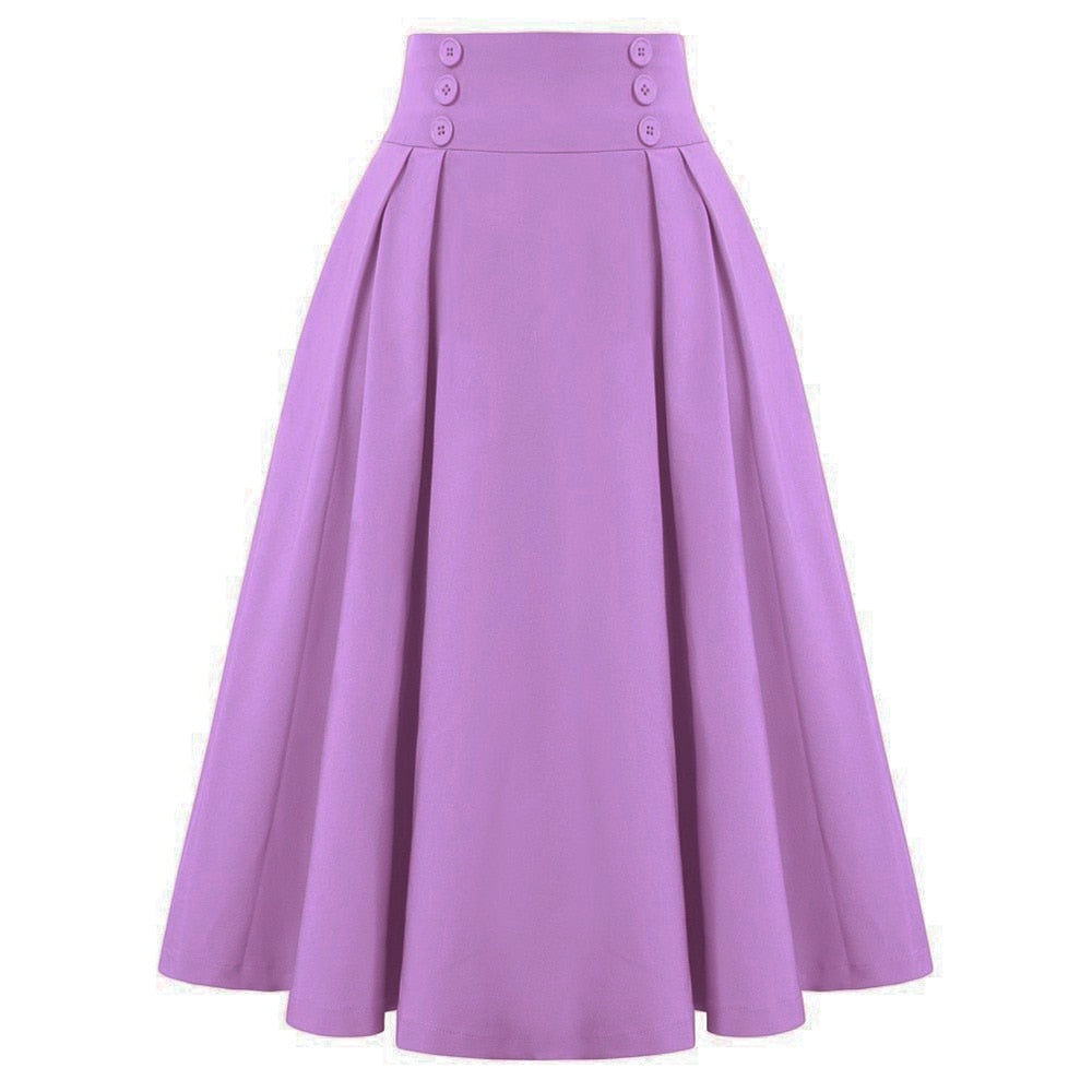 Pleated Vintage Midi Skirt