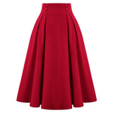 Pleated Vintage Midi Skirt