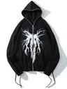 Skeletal Figurine Print Hoodie