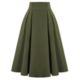 Pleated Vintage Midi Skirt