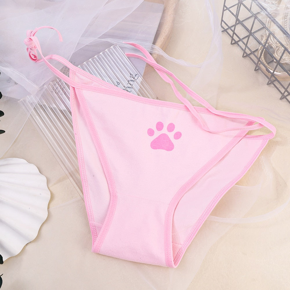 Pink Femzai Paw Panties - a vibrant and fun expression of femboy fashion with a cute paw motif.