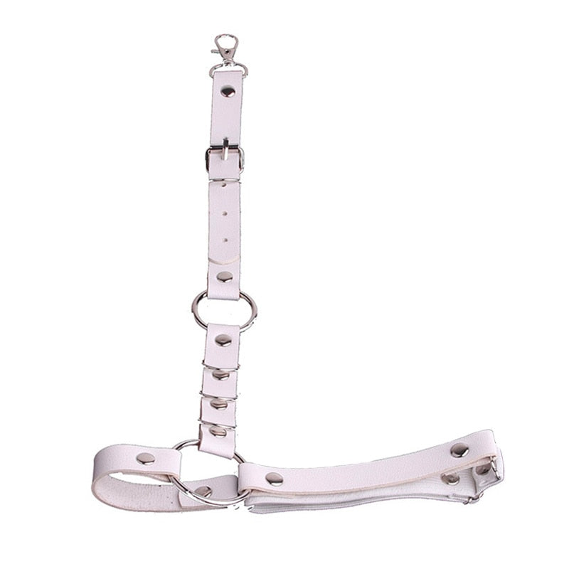 Thin Leather Chained Belt w/ Leg Rings