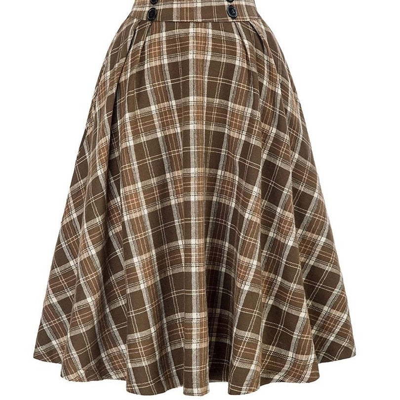 Pleated Vintage Midi Skirt