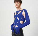 Longsleeve Gloved Hollow-out Bodysuit